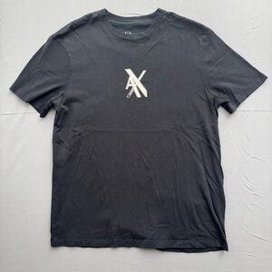 Armani Exchange Men's Black Logo Cotton Jersey T-Shirt Regular Fit Size M